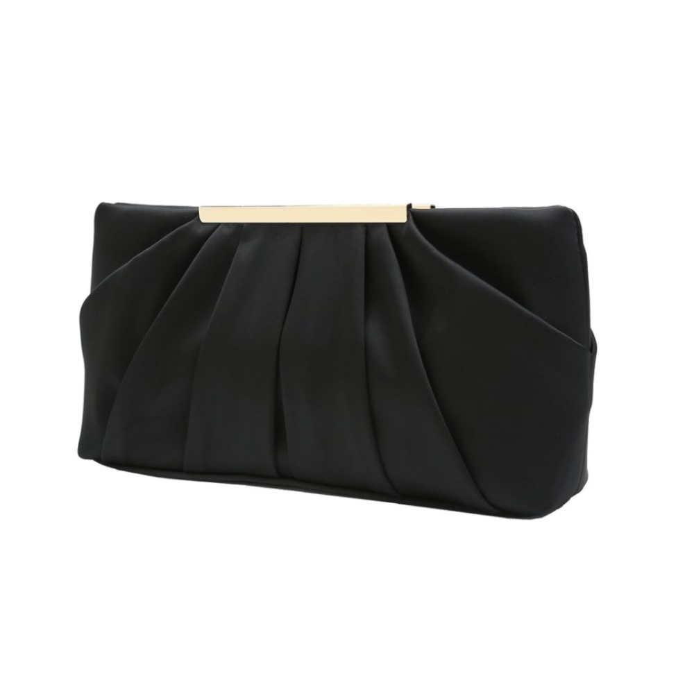 Clutch Evening Bag Elegant Pleated Satin Formal Purse